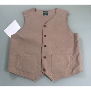 Baxter Brand Natural Vest Waistcoat Men's M Khaki Linen blend Casual Preppy